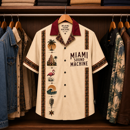 Miami Sound Machine Luxury Hawaiian Shirt - Mexican Inspired Hawaiian Shirt White Version