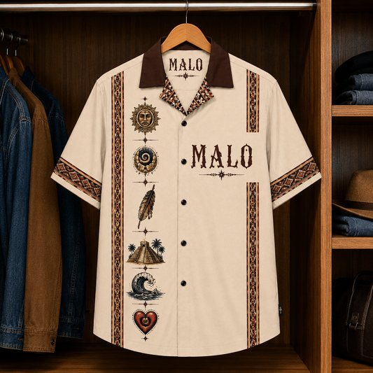 Malo Luxury Hawaiian Shirt - Mexican Inspired Hawaiian Shirt White Version