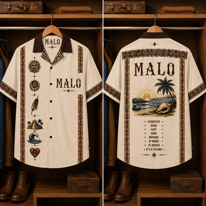 Malo Luxury Hawaiian Shirt - Mexican Inspired Hawaiian Shirt White Version