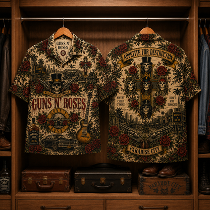 Gun N' Roses Luxury Hawaiian Shirt - Tropical Inspired Hawaiian Special Shirt