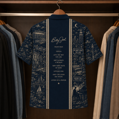 Billy Joel Luxury Hawaiian Shirt - Designer Brand Inspired Hawaiian Special Edition