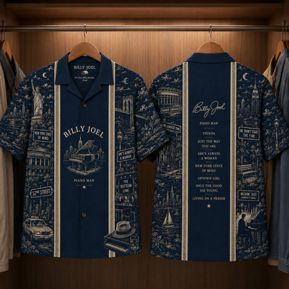 Billy Joel Luxury Hawaiian Shirt - Designer Brand Inspired Hawaiian Special Edition