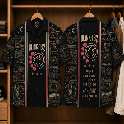 Blink-182 Luxury Hawaiian Shirt - Designer Brand Inspired Hawaiian Special Edition