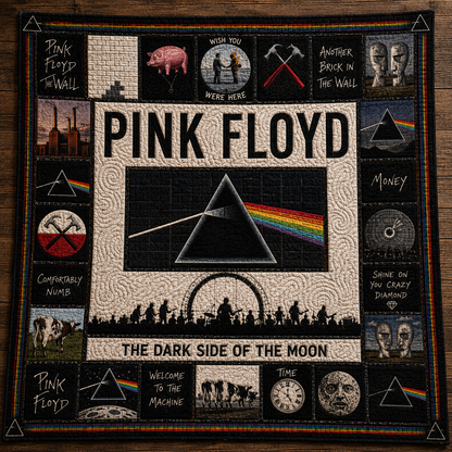 Pink Floyd Quilt Blanket – The Dark Size Of The Moon Quilt Blanket