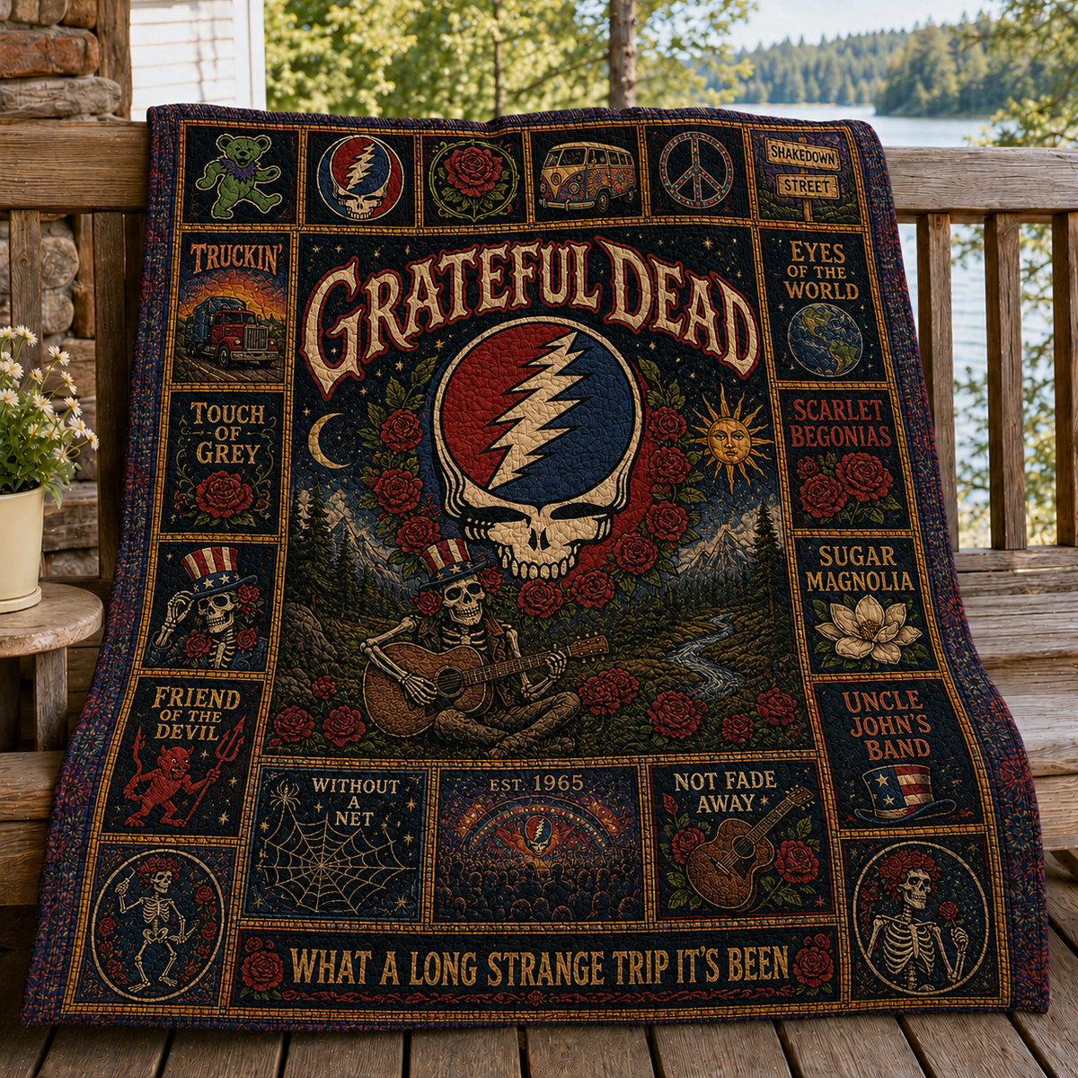 Grateful Dead Quilt Blanket – A Journey in Every Stitch