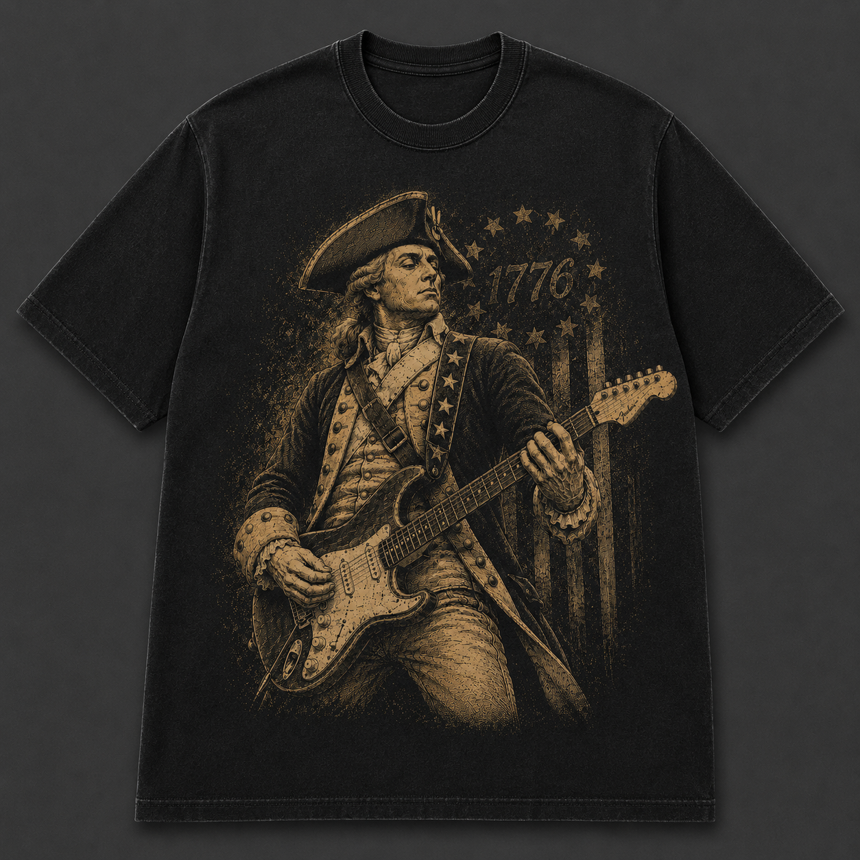 1776 Freedom Guitar Vintage Tee - 250th year of FREEDOM 4th of July Inspired Tee