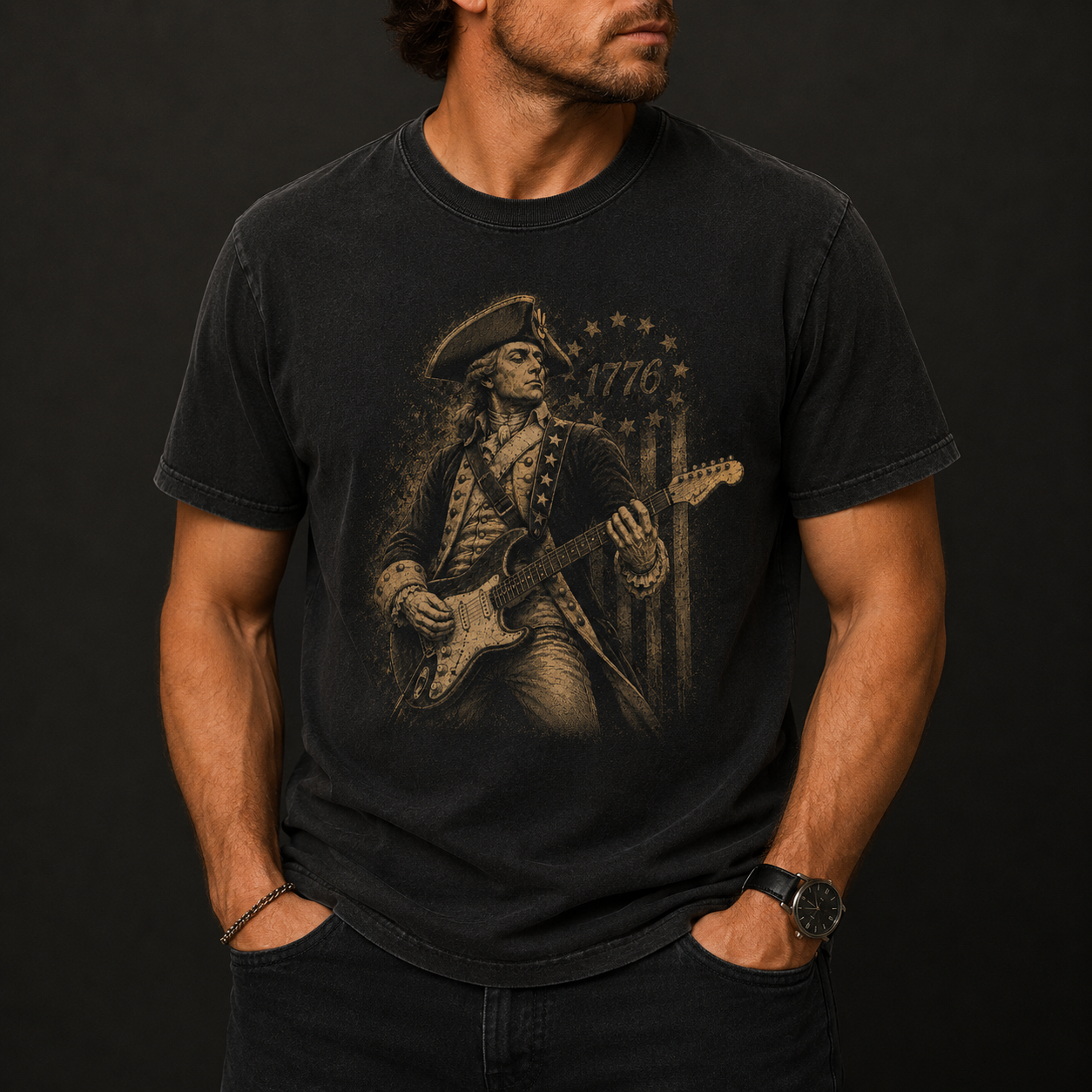 1776 Freedom Guitar Vintage Tee - 250th year of FREEDOM 4th of July Inspired Tee