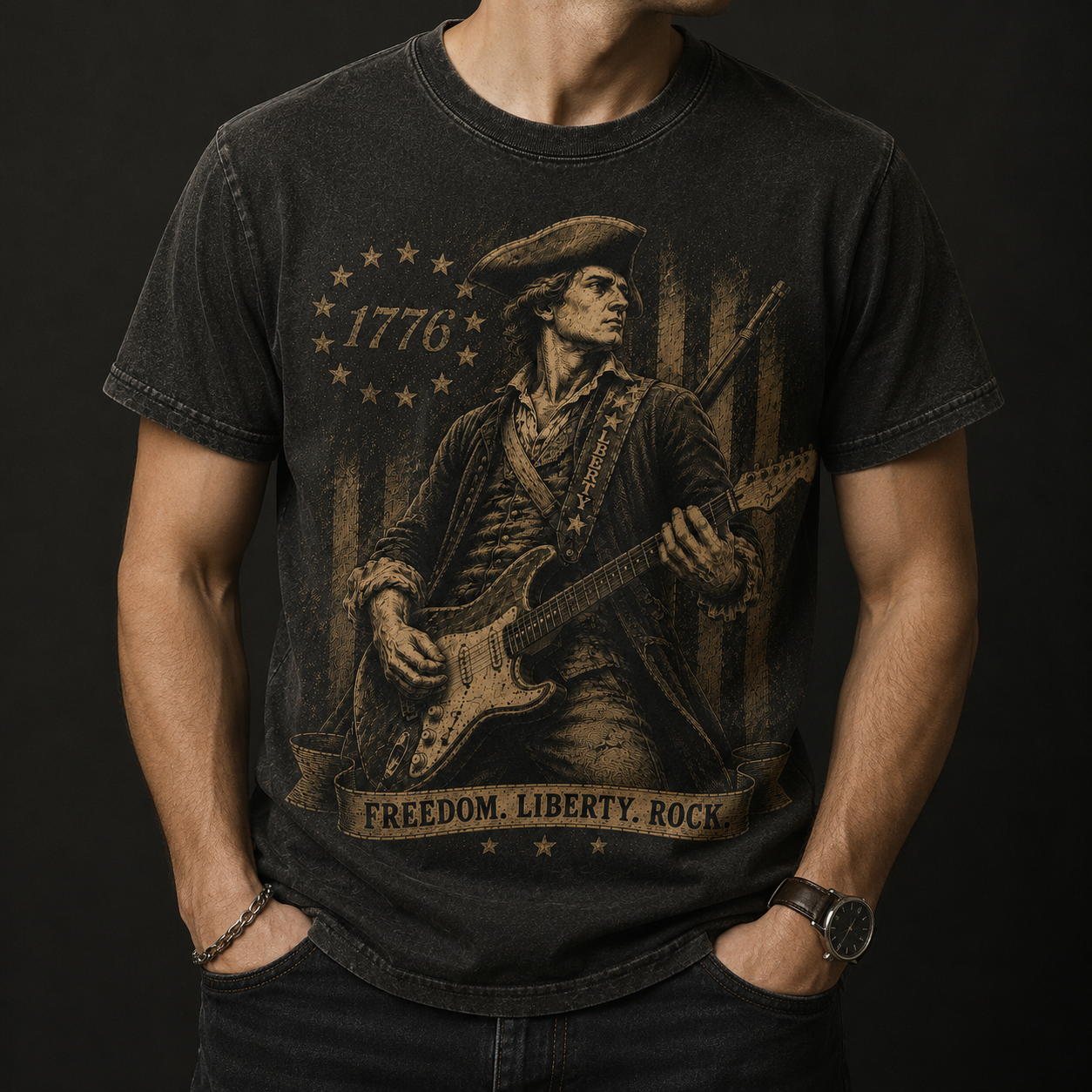 1776 Minuteman Freedom Liberty Rock Tee - 4th of July Inpired Tee