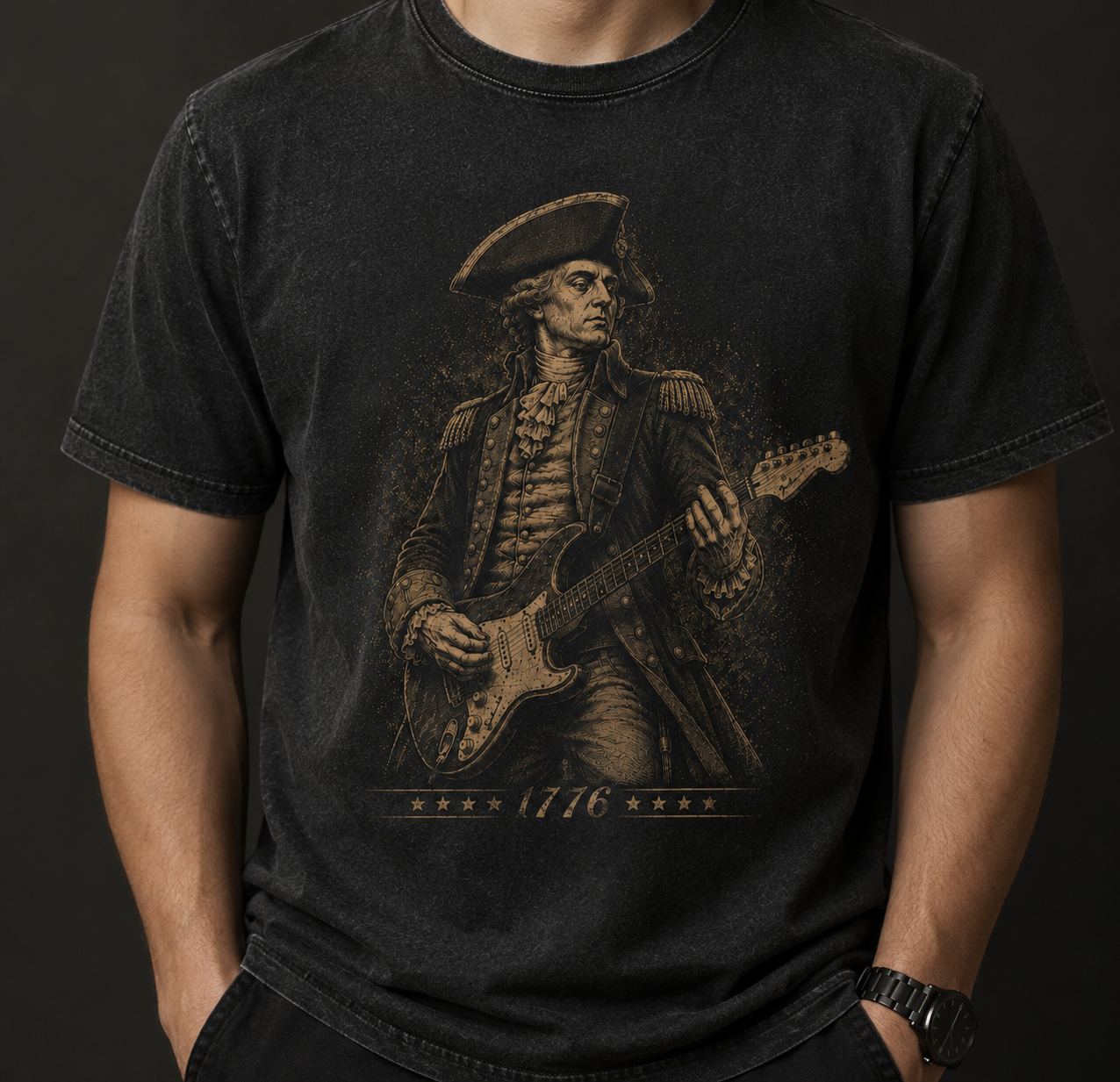 1776 Revolutionary Guitar Patriot Tee - 4th of July Inpired Tee