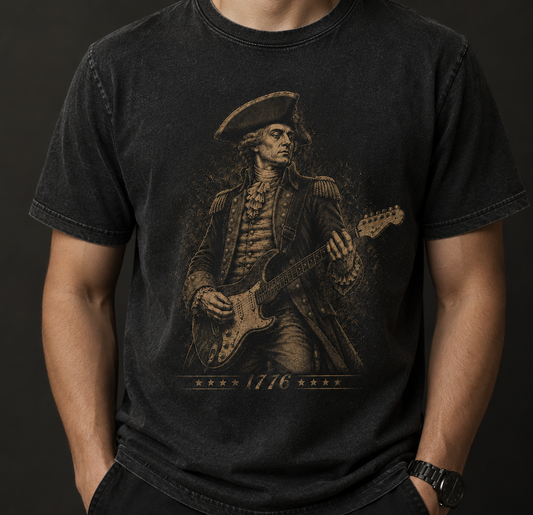 1776 Revolutionary Guitar Patriot Tee - 4th of July Inpired Tee