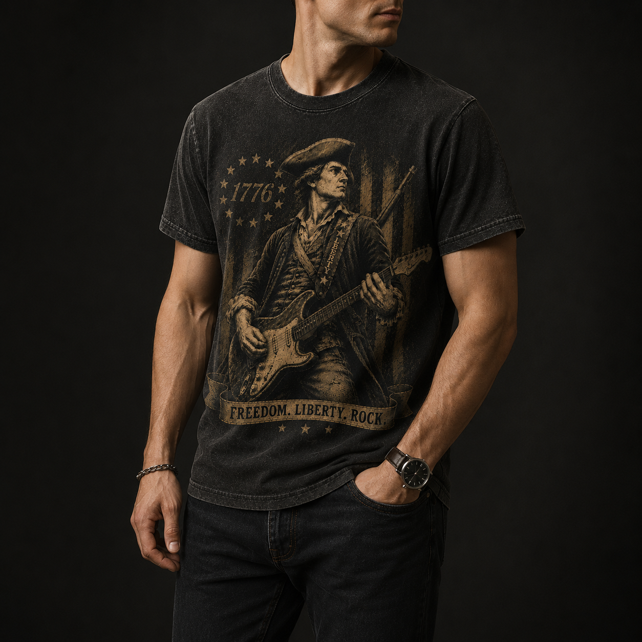 1776 Minuteman Freedom Liberty Rock Tee - 4th of July Inpired Tee