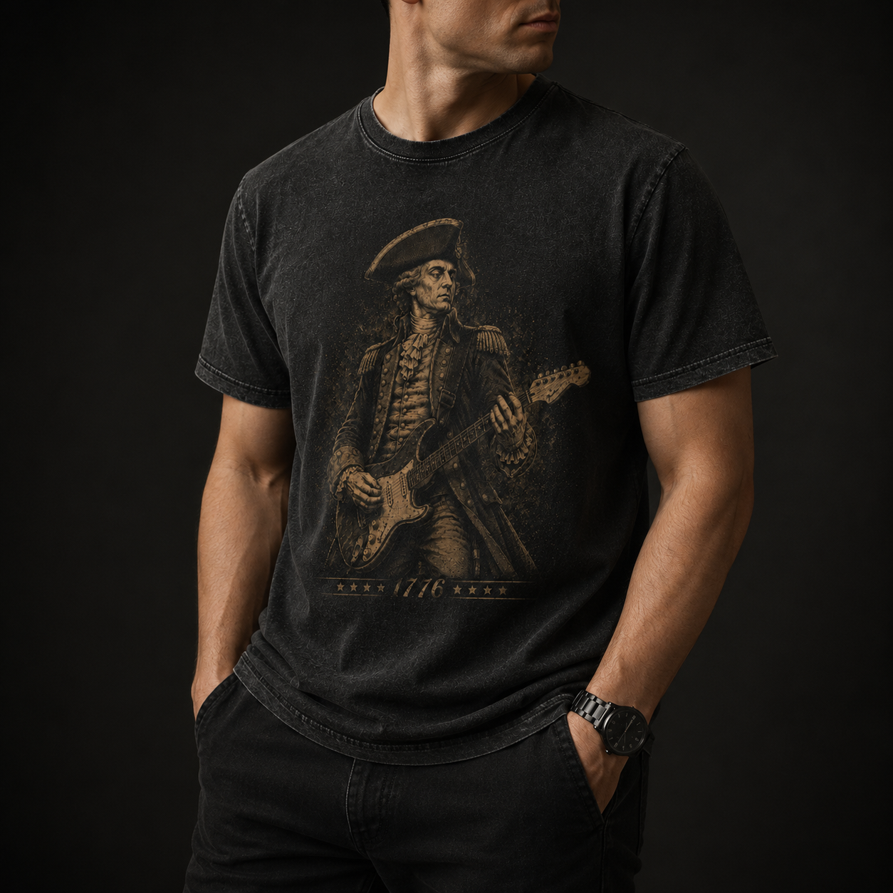 1776 Revolutionary Guitar Patriot Tee - 4th of July Inpired Tee