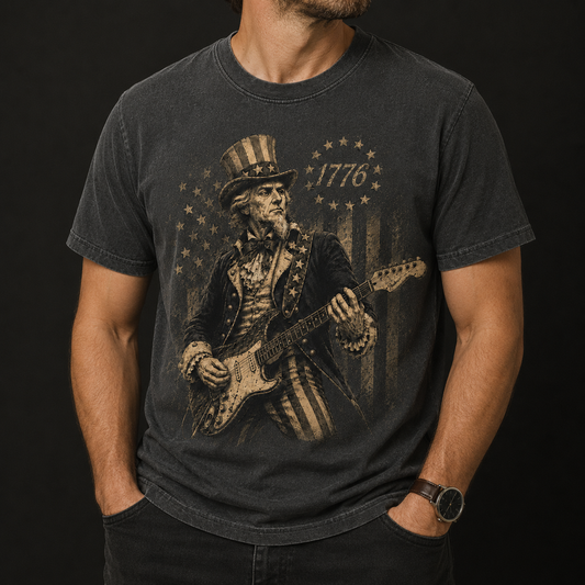 Uncle Sam Rocks 1776 Vintage Tee - 4th of July Inpired Tee