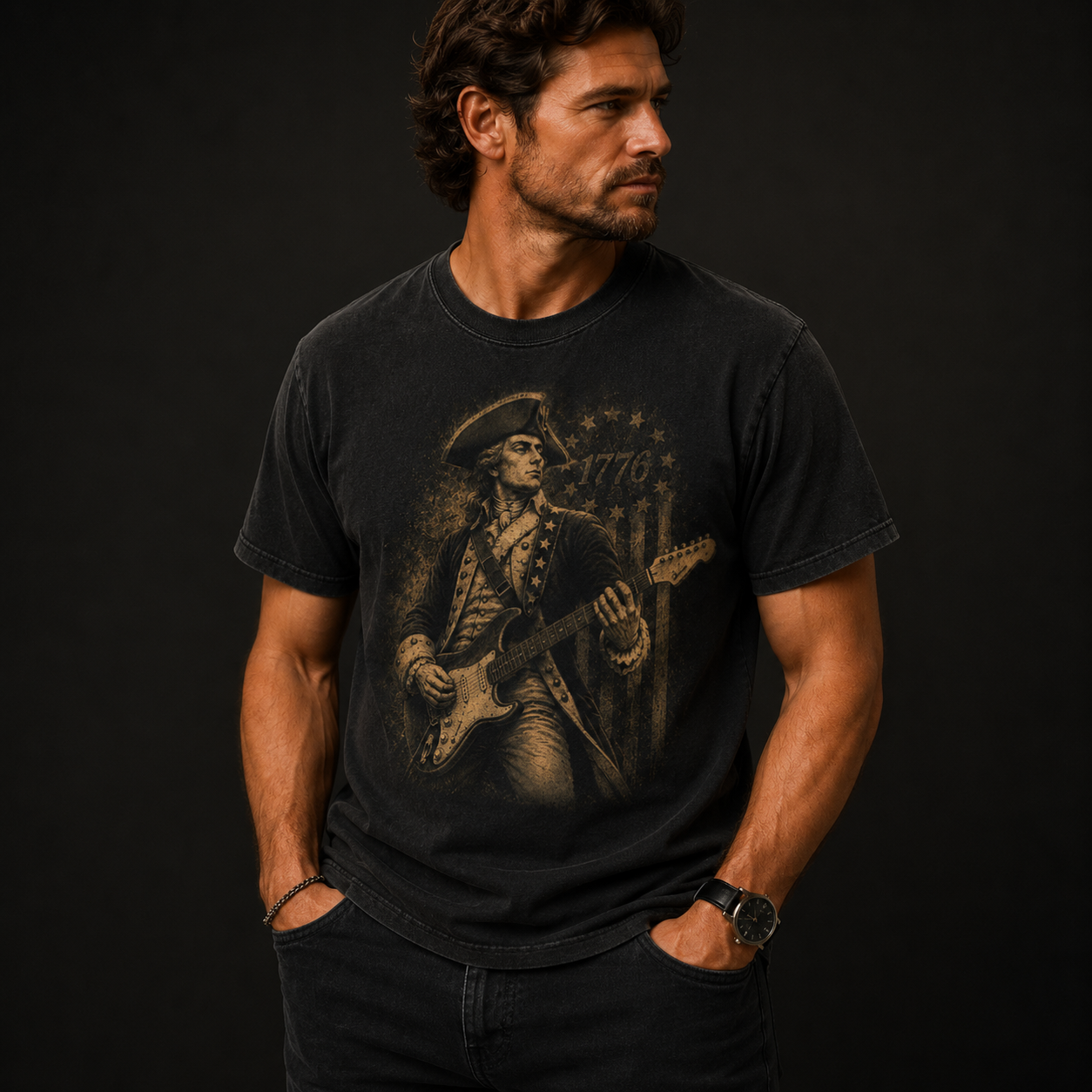 1776 Freedom Guitar Vintage Tee - 250th year of FREEDOM 4th of July Inspired Tee