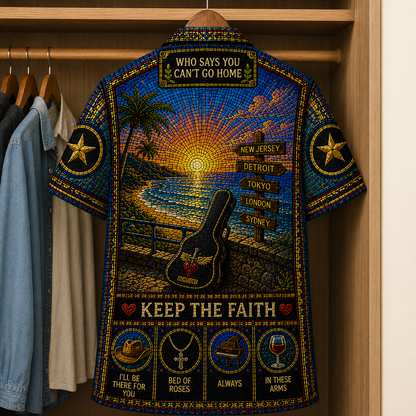 Bon Jovi Stained Glass Hawaiian Shirt - Unisex  Button Up