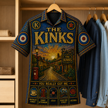 The Kinks Stained Glass Hawaiian Shirt - Unisex  Button Up