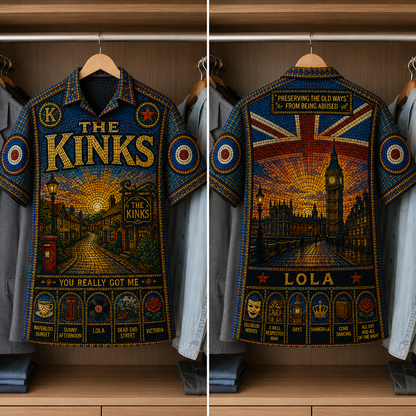 The Kinks Stained Glass Hawaiian Shirt - Unisex  Button Up