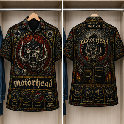 Motorhead Stained Glass Hawaiian Shirt - Unisex  Button Up