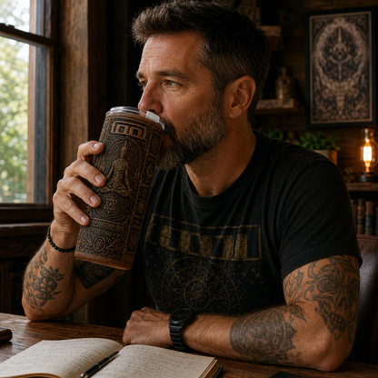 Tool Band Tumbler, 20oz Stainless Steel Travel Mug, Progressive Metal Coffee Tumbler, Double Wall Insulated Cup, Tool Fan Gift