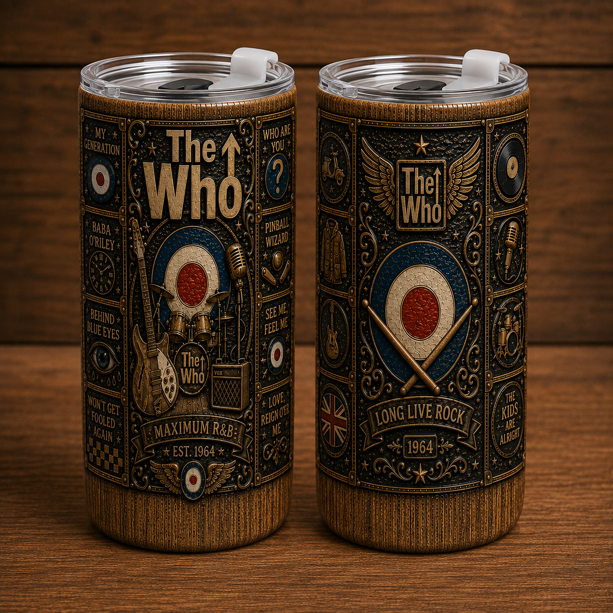 The Who 20oz Stainless Steel Tumbler, The Who Travel Mug, Classic Rock Coffee Tumbler, Double Wall Insulated Cup, Gift for The Who Fans
