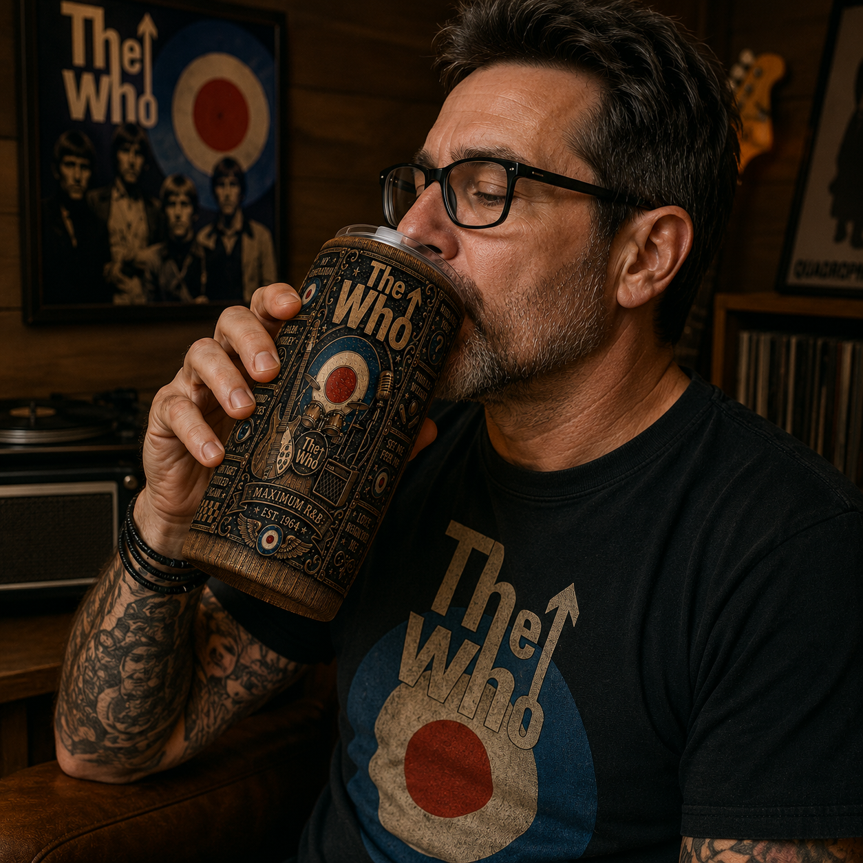 The Who 20oz Stainless Steel Tumbler, The Who Travel Mug, Classic Rock Coffee Tumbler, Double Wall Insulated Cup, Gift for The Who Fans