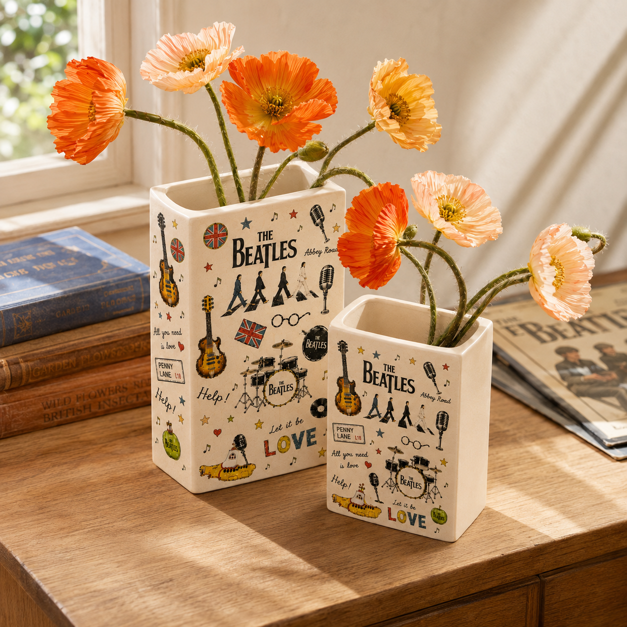 The Beatles Book Vase, Abbey Road Book Shaped Flower Vase, Ceramic Book Vase, Literary Home Decor, Music Lover Gift, Beatles Fan Gift