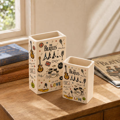 The Beatles Book Vase, Abbey Road Book Shaped Flower Vase, Ceramic Book Vase, Literary Home Decor, Music Lover Gift, Beatles Fan Gift