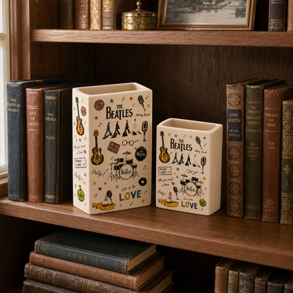 The Beatles Book Vase, Abbey Road Book Shaped Flower Vase, Ceramic Book Vase, Literary Home Decor, Music Lover Gift, Beatles Fan Gift