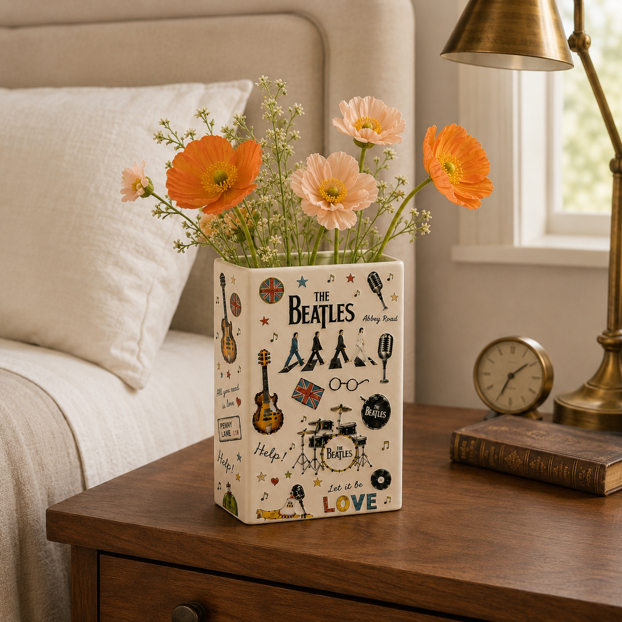 The Beatles Book Vase, Abbey Road Book Shaped Flower Vase, Ceramic Book Vase, Literary Home Decor, Music Lover Gift, Beatles Fan Gift