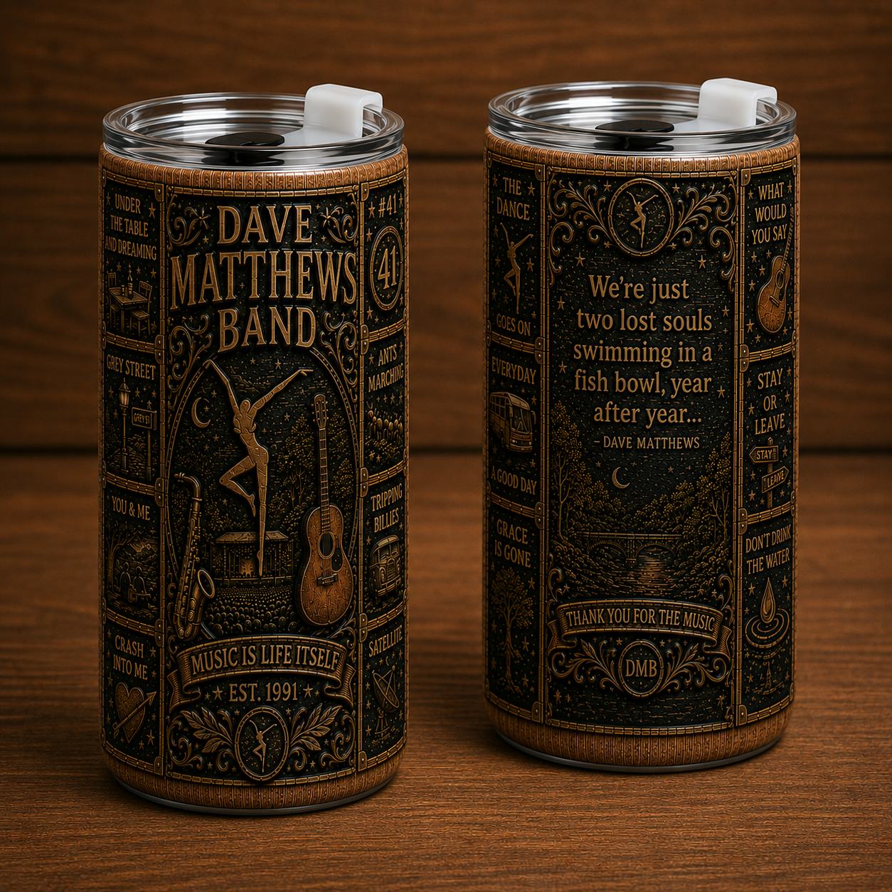 Dave Matthews Band 20oz Stainless Steel Tumbler, DMB Travel Mug, Dave Matthews Coffee Tumbler, Double Wall Insulated Cup, Gift for Dave Matthews Band Fans