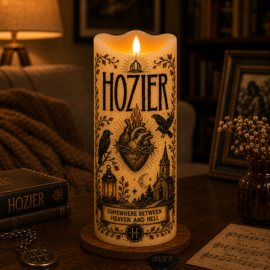 Hozier LED Flameless Candle – Folk Rock Music Decorative Candle with Warm Flickering Light