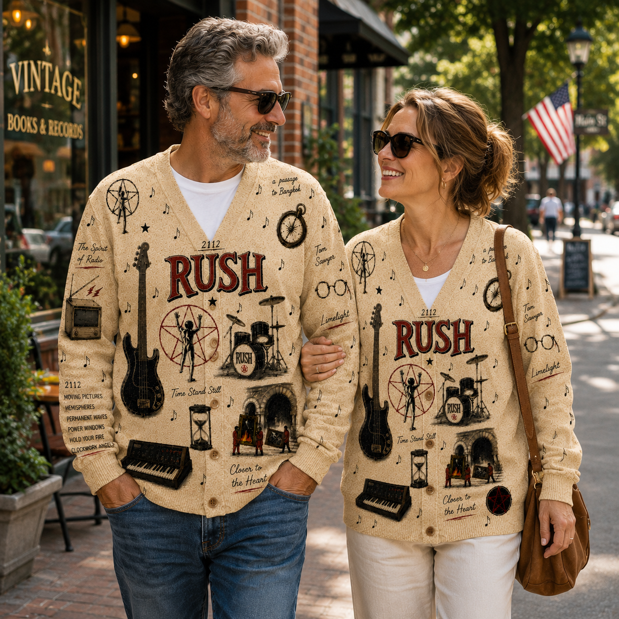 Rush Vintage Cardigan – Rush Music Inspired Button-Up Cardigan, Classic Progressive Rock Fan Gift