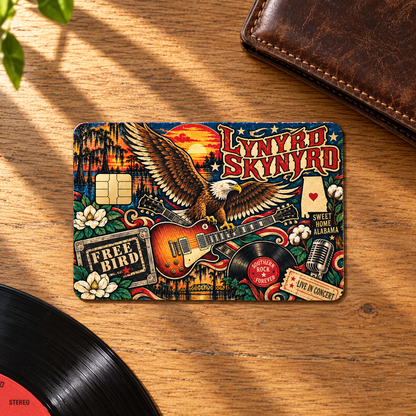 Lynyrd Skynyrd Credit Card Sticker, Free Bird Sweet Home Alabama Card Skin, Southern Rock Wallet Decal Gift
