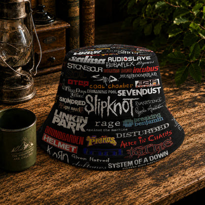 Metal Legends Collage Bucket Hat – 90s & 2000s Alternative Metal Fan Gift