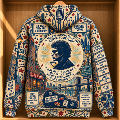 Bob Dylan Folk Legend Hoodie – Highway 61 Vintage Music Pullover, New York Folk Rock Fan Gift