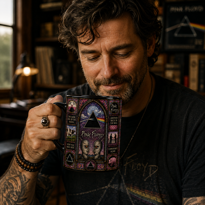 Pink Floyd Stained Glass Mug – Dark Side of the Moon Music Gift