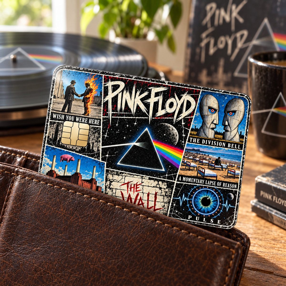 Pink Floyd Credit Card Sticker, Dark Side of the Moon Wish You Were Here Card Skin, Vintage Progressive Rock Vinyl Gift