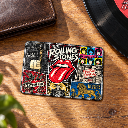 The Rolling Stones Credit Card Sticker, Sticky Fingers Some Girls Tattoo You Card Skin, Vintage Classic Rock Music Gift