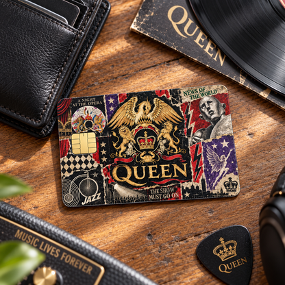 Queen Credit Card Sticker, A Night at the Opera News of the World Jazz Card Skin, Vintage Classic Rock Music Gift