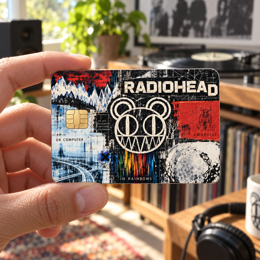 Radiohead Credit Card Sticker, OK Computer Kid A In Rainbows Card Skin, Alternative Rock Wallet Decal Gift