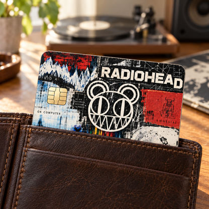 Radiohead Credit Card Sticker, OK Computer Kid A In Rainbows Card Skin, Alternative Rock Wallet Decal Gift