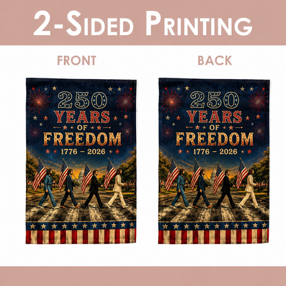 250 Years of Freedom House Flag The Beatles Abbey Road 1776–2026 House Flag - Fourth of July Outdoor Decor