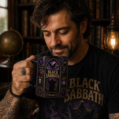 Black Sabbath Stained Glass Mug – Paranoid Heavy Metal Gift