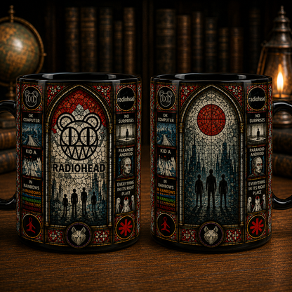 Radiohead Stained Glass Mug – OK Computer Alternative Rock Gift