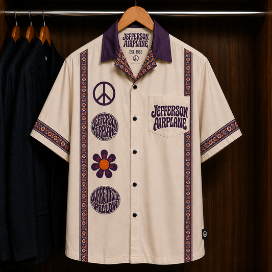 Jefferson Airplane Somebody to Love Bohemian Hawaiian Shirt - Mexican Inspired Hawaiian Shirt White Version