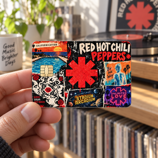 Red Hot Chili Peppers Credit Card Sticker, Californication Stadium Arcadium Card Skin, RHCP Rock Music Wallet Decal