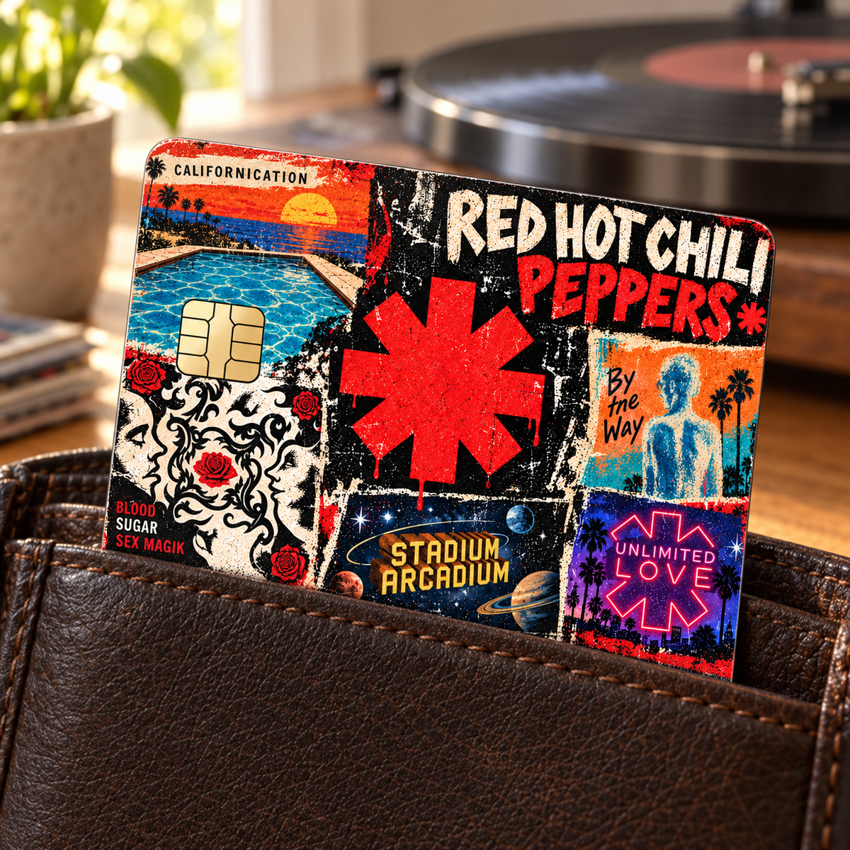 Red Hot Chili Peppers Credit Card Sticker, Californication Stadium Arcadium Card Skin, RHCP Rock Music Wallet Decal
