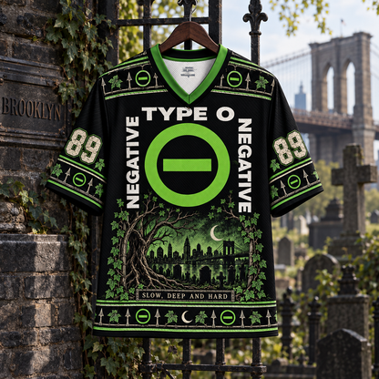 Type O Negative  Jersey, Gothic Green Black Band Shirt, Brooklyn 89 Jersey, Slow Deep and Hard Inspired Rock Fan Gift