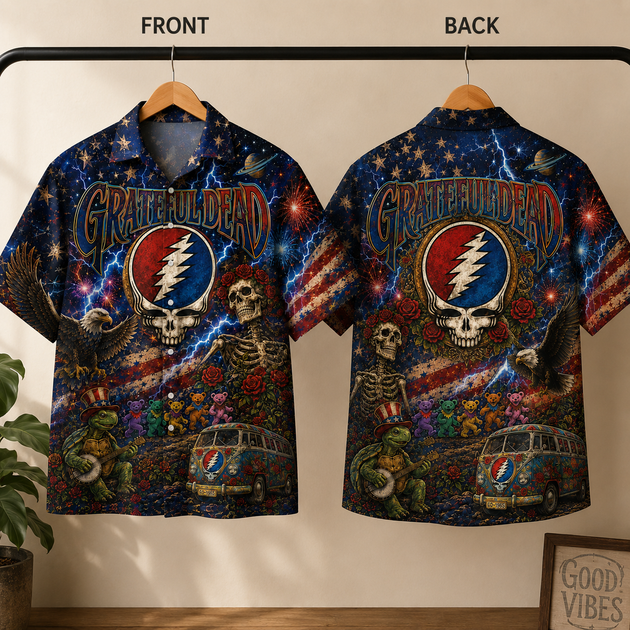 Grateful Dead Hawaiian Shirt Psychedelic Rock Band Aloha Shirt - Deadhead Fan Gift