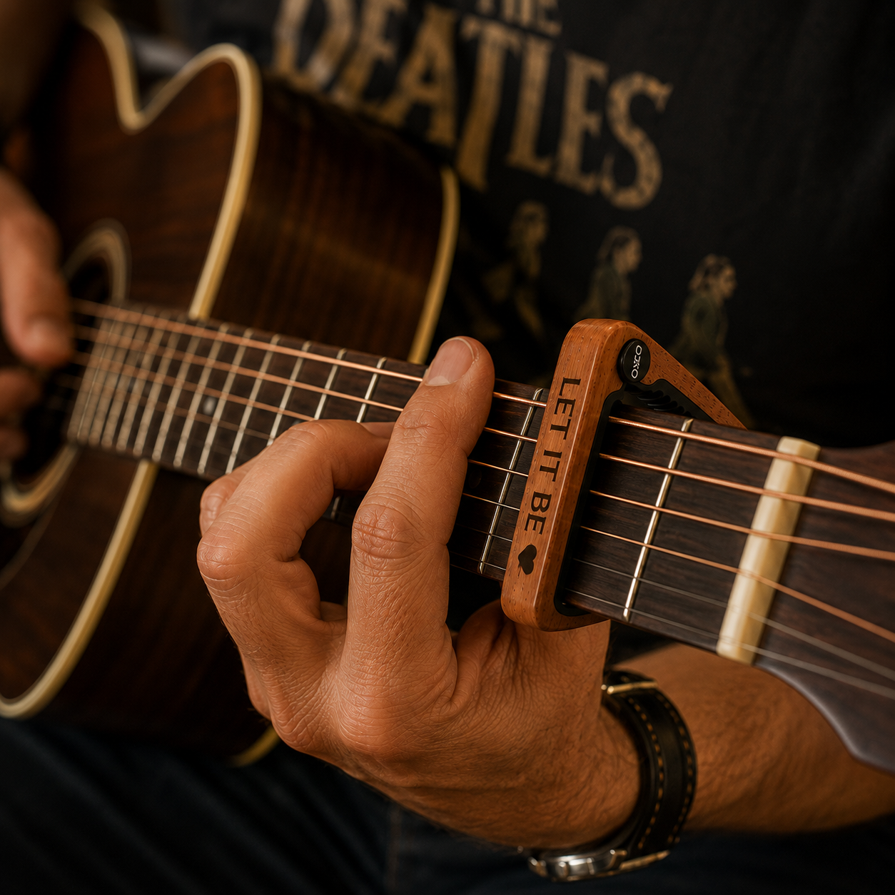 The Beatles Guitar Capo Set Custom Engraved Guitar Capo and Pick - Beatles Gift for Guitar Player, Acoustic Guitar Accessories, Music Lover Gift